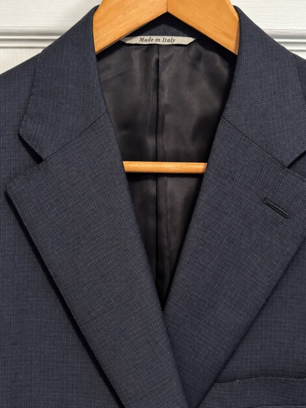Canali 1934 Italy Men’s 2-Piece Suit Check Navy Blue 100% Wool Size 46R / 40x32